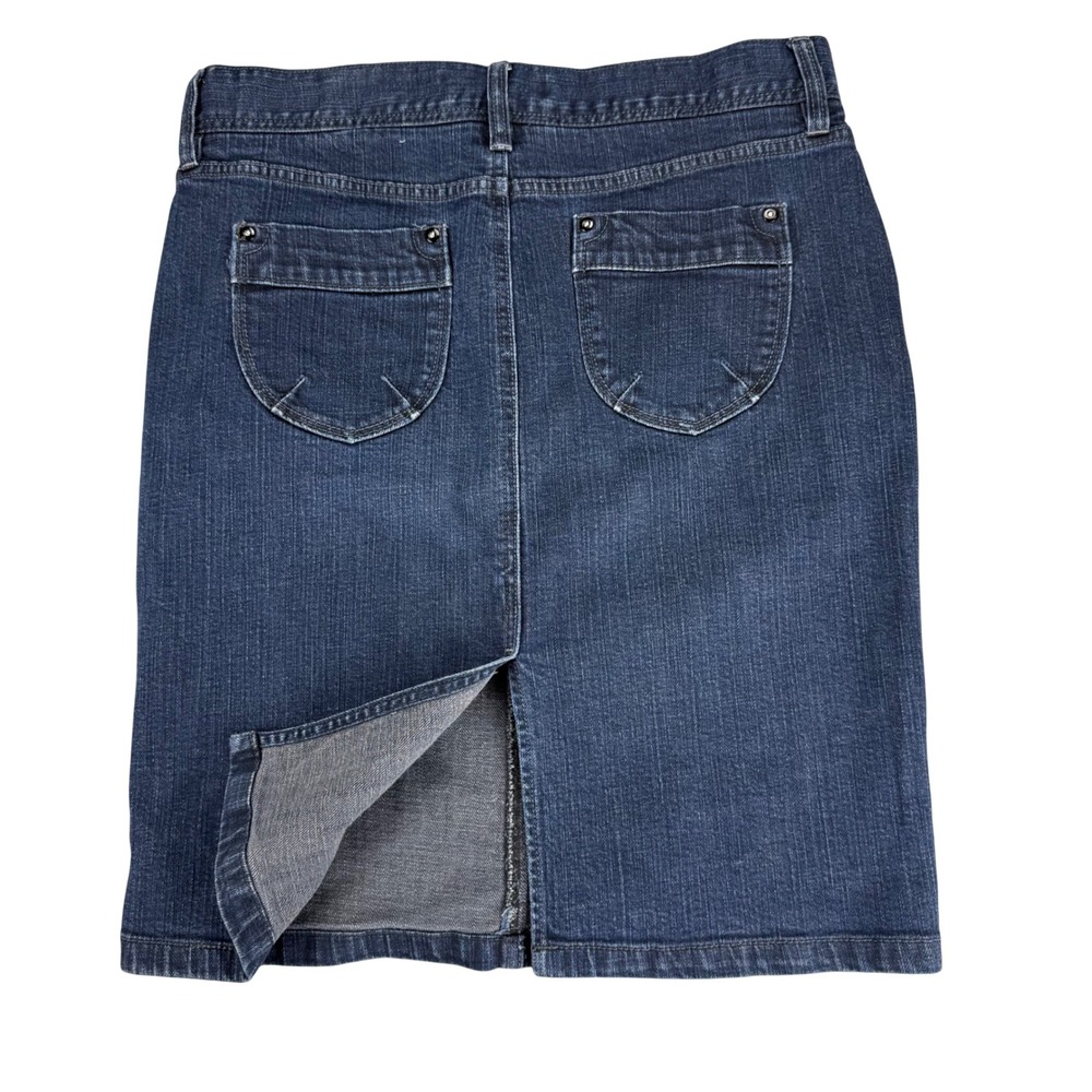 Old Navy Vintage Y2K Dark Wash Denim Pencil Skirt Fall 2007 Size 8 Knee Length